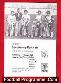 Germany Speedway Programme 1980 – Bundesliga Rennen
