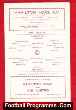 Hamilton Academical v Ayr United 1963