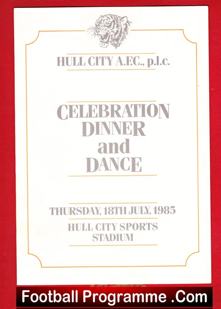 Hull City Celebration Dinner Dance Multi Autographed Signed 1985