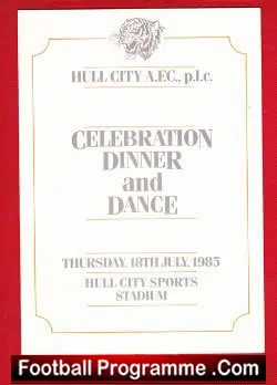 Hull City Celebration Dinner Dance Multi Autographed Signed 1985 - football memorabilia