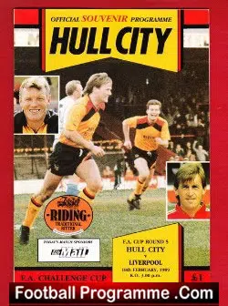 Hull City v Liverpool 1989 - Multi Autographed Signed - football programme