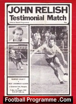 John Relish Testimonial Benefit Match Newport County 1984