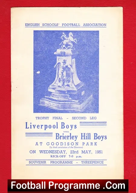 Liverpool Boys v Brierley Hill Boys 1951 - Trophy Final Everton