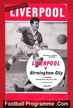 Liverpool v Birmingham City 1963 - football programme