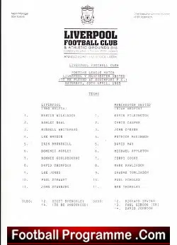 Liverpool v Manchester United 1995 - Reserves