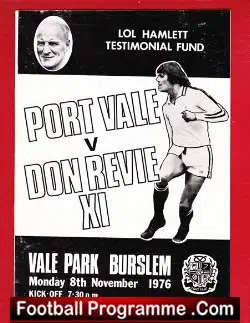 Lol Hamlett Testimonial Benefit Match Port Vale 1976 - football programme