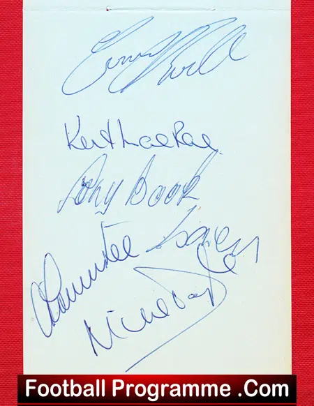 Manchester City Multi Autographed Signed Sheet 1973 - 1974