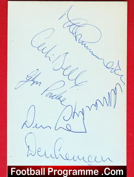 Manchester City Multi Autographed Signed Sheet 1973 - 1974