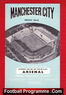 Manchester City v Arsenal 1962 - football programme