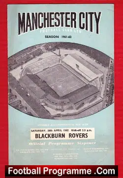 Manchester City v Blackburn Rovers 1962 - football programme