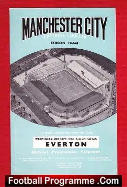 Manchester City v Everton 1961 - football programme