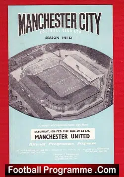 Manchester City v Manchester United 1962 - football programme