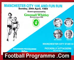 Manchester City v Piccadilly Radio Attackers 1984 - Fun Run - football programme