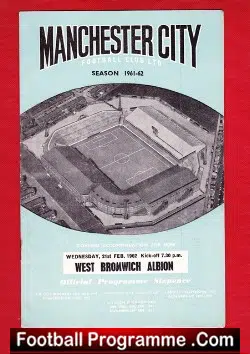 Manchester City v WBA 1962 - football programme