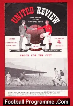 Manchester United v Portsmouth 1953 - football programme