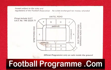 Manchester United v QPR 1985 - Football Ticket