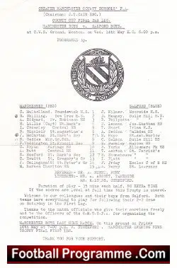 Manchester v Salford 1970s - Schoolboys Cup Final at Moston - football programme