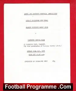 Market District Boys Club v Harewood Social Club 1978 Cup Final - football programme