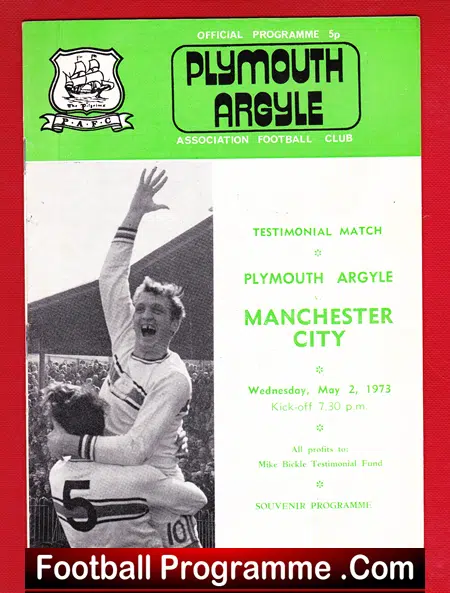 Mike Bickle Testimonial Benefit Match Plymouth Argyle 1973