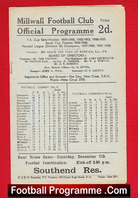 Millwall v Barnsley 1946