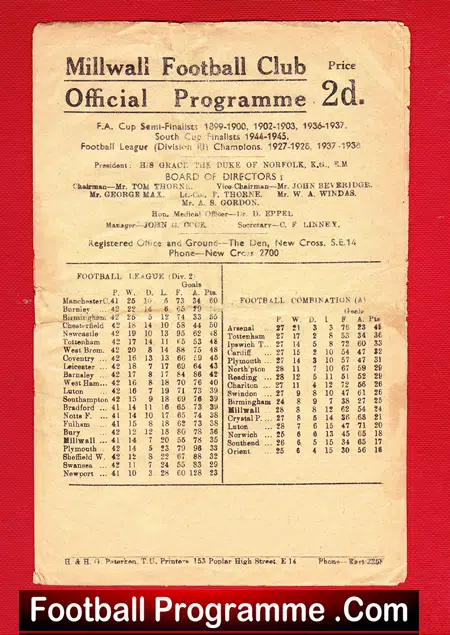 Millwall v Fulham 1947