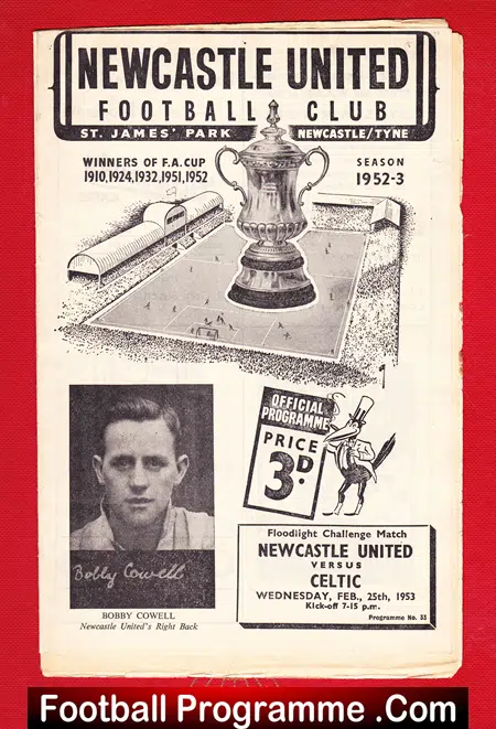 Newcastle United v Glasgow Celtic 1953 – Challenge Match