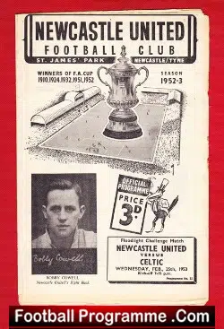 Newcastle United v Glasgow Celtic 1953 – Challenge Match
