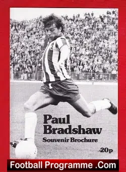 Paul Bradshaw Testimonial Benefit Match Sheffield Wednesday 1980 - football programme
