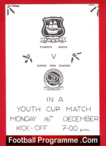 Plymouth Argyle v QPR 1980s ? – FA Youth Cup