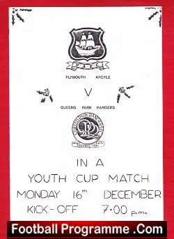 Plymouth Argyle v QPR 1980s ? – FA Youth Cup
