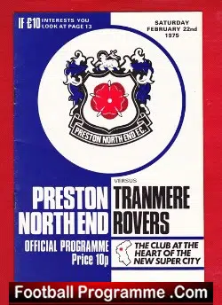 Preston North End v Tranmere Rovers 1975