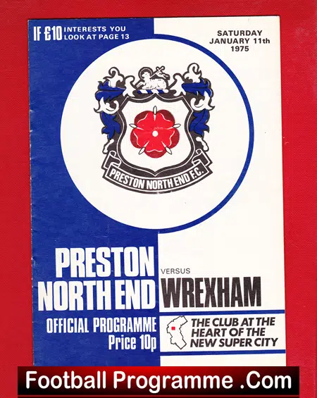 Preston North End v Wrexham 1975 – Manager Bobby Charlton