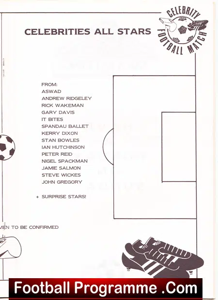 Reading Fund Raisers v Celeberities Stars 1980s - Hillsborough C