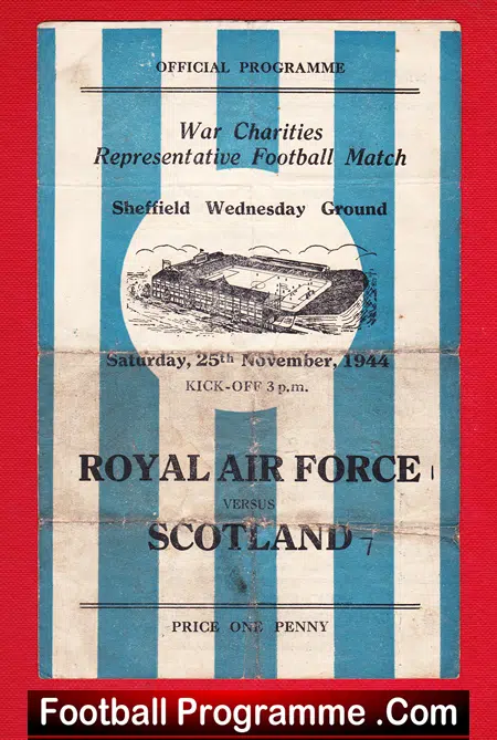 Royal Air Force v Scotland 1944 - Sheffield Wednesday Busby