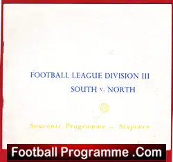 South v North 1956 - at Coventry City - Football league - football programme