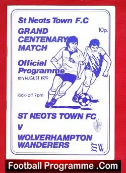 St Neots v Wolves 1979 - Official Centenary Match - football programme
