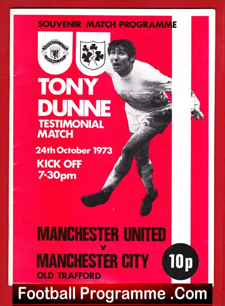 Tony Dunne Testimonial Match Manchester United 1973 George Best