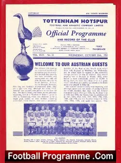 Tottenham Hotspur v Austria 1953 – Friendly Game