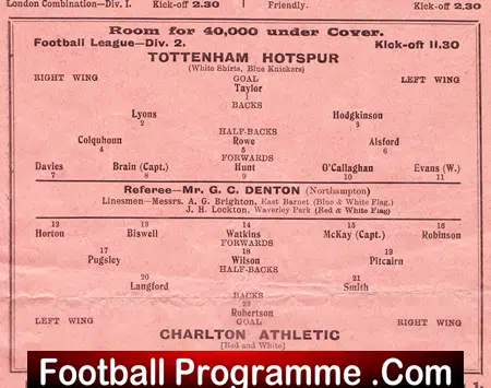 Tottenham Hotspur v Charlton Athletic 1931 - 1930s