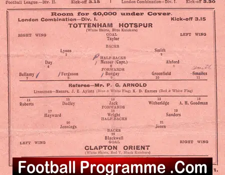 Tottenham Hotspur v Clapton Orient 1932 - 1930s