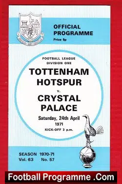 Tottenham Hotspur v Crystal Palace 1971
