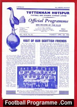 Tottenham Hotspur v Hibernian Hibs 1954 – Friendly Match