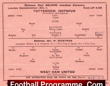 Tottenham Hotspur v West Ham United 1932 - 1930s