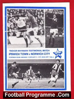 Trevor Whymark Testimonial Benefit Game Ipswich Town 1979 - football programme