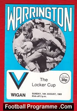 Warrington Rugby v Wigan 1983 - rugby programme