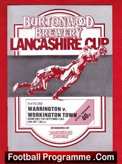 Warrington Rugby v Workington Town 1985 – Lancashire Cup