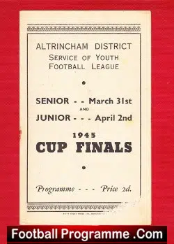 Wellington Road A v Bowdon 1945 – Altrincham Youth Cup Final
