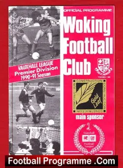 Woking v Kingstonian 1991 - football programme