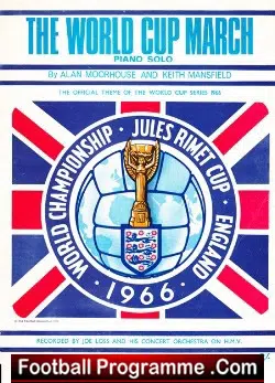 World Cup March Piano Solo Sheet Music 1966 - football programme