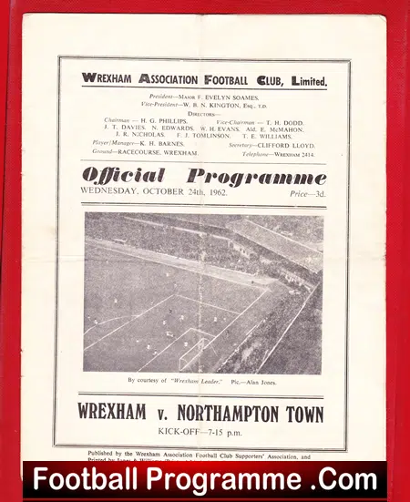 Wrexham v Northampton Town 1962